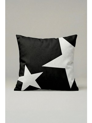 Viki Concept Modern Siyah Beyaz Desenli Kırlent Kılıfı 029 – 45X45 cm Dekoratif Yastık Kılıfı