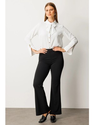 On Fashion Ince Fitilli Ispanyol Tayt Pantolon