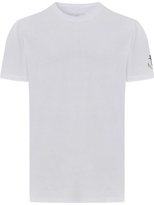 Baskılı Bisiklet Yaka Kısa Kollu T-Shırt