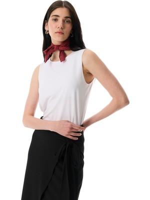 MUDO Bisiklet Yaka Fıtted Kolsuz Bluz