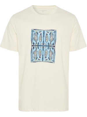 MUDO Baskılı Comfort Fıt Bisiklet Yaka T-Shırt