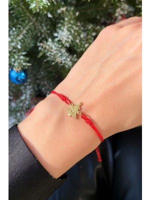 Spossy Silver Jewelry Yılbaşı Temalı Çam Ağacı Figürlü Ipli Bileklik