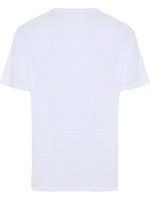 Nakışlı Bisiklet Yaka T-Shırt