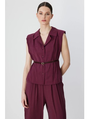 On Fashion Gömlek Vatkalı Kemerli Kolsuz