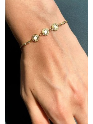 Spossy Silver Jewelry Sedef Taşlı Zarif Tasarım Bileklik