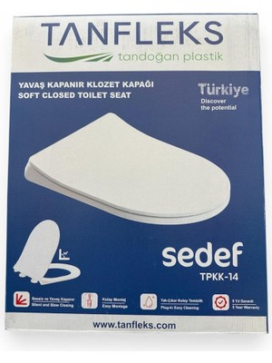 Tanflex Sedef Klozet Kapağı Yavaş Kapanan