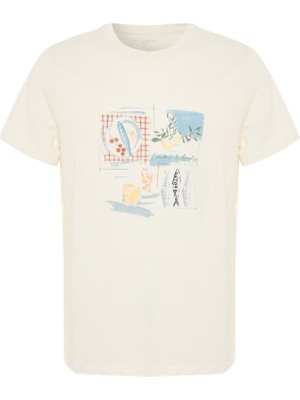 MUDO Baskılı Bisiklet Yaka T-Shırt