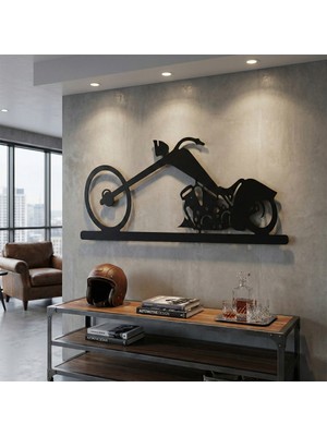 Metla Metal Custom Chopper Modern Tasarım Metal Duvar Tablosu Salon Ofis Erkek Hediye Garaj