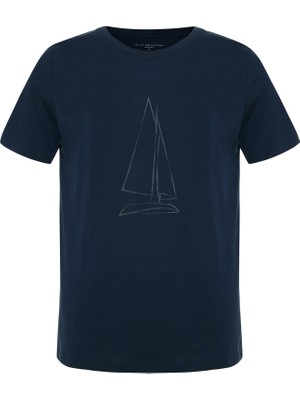 Baskılı Bisiklet Yaka T-Shırt