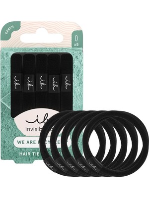 Storemax NO35 Invisibobble Siyah Elastik | Saçlara Çok Nazik | Kırılma Önleyici ve Ayrılmayan | Damga Yok | Şık Saç Aksesuarı | 5 Parça