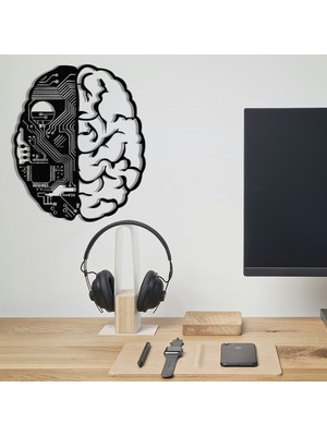 Metla Metal Sibernetik Beyin Metal Tablo Teknoloji Mühendislik Ofis Duvar Tablosu Yazılımcı Doktor Iş Hediyesi