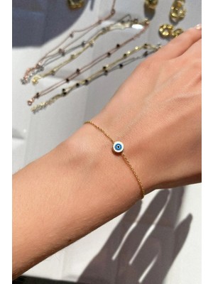 Spossy Silver Jewelry Zarif Minimal Yuvarlak Göz Bileklik