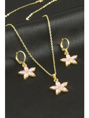 DS LLC Papatya Taşlı Set Kolye DLLSRSBJ34