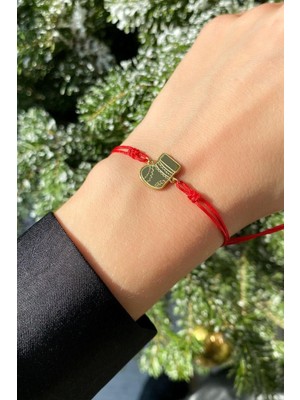 Spossy Silver Jewelry Yılbaşı Temalı Çorap Figürlü Ipli Bileklik