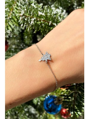 Spossy Silver Jewelry Yılbaşı Temalı Çam Ağacı Figürlü Bileklik