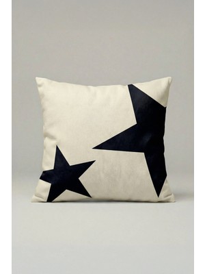 Viki Concept Modern Siyah Kontrast Desenli Kırlent Kılıfı 030 – 45X45 cm Dekoratif Yastık Kılıfı