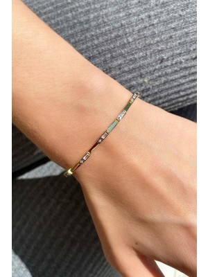 Spossy Silver Jewelry Baget Taşlı Bileklik