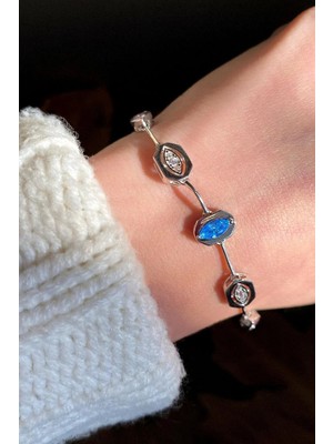 Spossy Silver Jewelry Baget Taşlı Bileklik