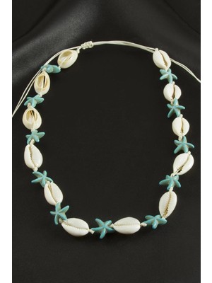 DS LLC Deniz Yıldızı Istiridye Makrome Kolye DLLSRSBJ34