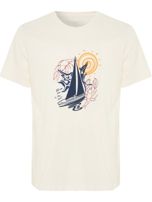 MUDO Baskılı Bisiklet Yaka T-Shırt