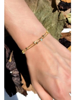 Spossy Silver Jewelry 2 Zincirli Yıldız Bileklik