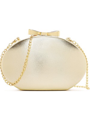 Derimod Kadın Altın Zincir Askılı Mini Metalik Kutu Abiye Çantası 26SBD2954TS