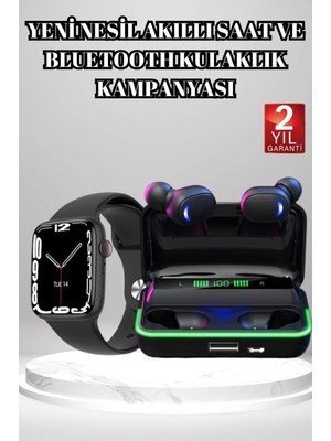 Ucuz ve Kaliteli Kulaklıklı Saat Seti Bluetooth Bağlantılı Akıllı Saat ve Kulaklık Tdms-07