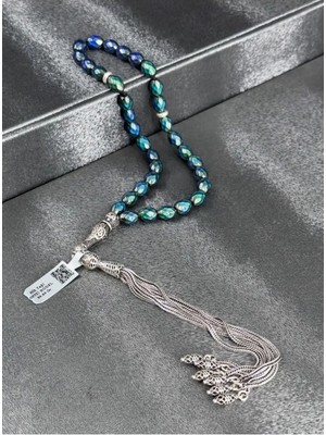 Bilekboy His Taşı Tesbih 925K Gümüş Uzun Saçaklı Özel Tasarım Püskül Ile Muazzam Bir Eser