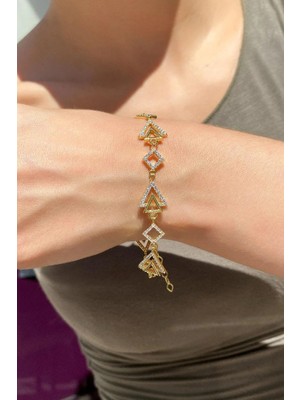 Spossy Silver Jewelry Geometrik Tasarım Bileklik