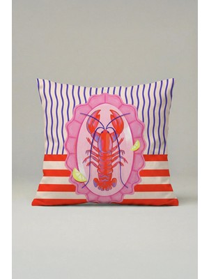 Viki Concept Istakoz Desenli Kırlent Kılıfı 072 – Modern 45X45 cm Yastık Kılıfı