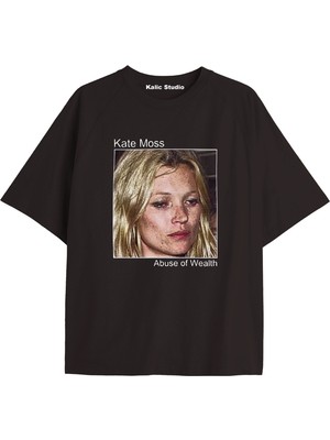 Kalic Studio Kate Moss Oversize T-Shirt Siyah