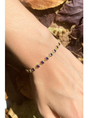Spossy Silver Jewelry Küçük Taşlı Kalpli Bileklik