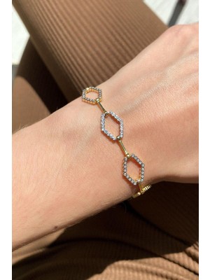 Spossy Silver Jewelry Altıgen Bileklik