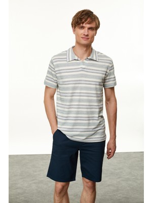 MUDO Polo Yaka Çizgili T-Shırt