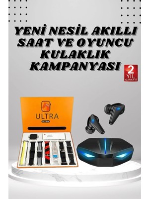 7 Kordonlu Akıllı Saat ve Oyuncu Kulaklığı Anc Özelliği Kulak Içi Mikrofonlu Sesli Görüş