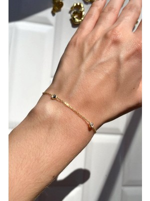 Spossy Silver Jewelry Zarif Taşlı Bileklik