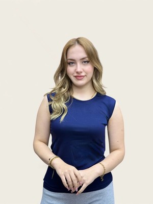 Levamor Kadın Sıfır Kollu Bisiklet Yaka Likralı Pamuklu Body