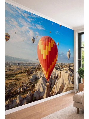 Dreamwall Kapadokya Sıcak Hava Balonları - Turizm ve Oteller Için Tek Parça Tekstil Duvar Kağıdı