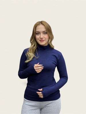 Levamor Kadın Boğazlı Balıkçı Yaka Parmak Geçmeli Detaylı Likralı Pamuklu Body