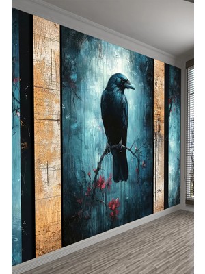 Dreamwall Sessiz Karga Figürlü Tekstil Duvar Kağıdı