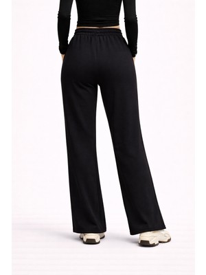 Lollik Kadın Yüksek Bel Bol Palazzo Bol Paça Eşofman Altı - Salaş Günlük Pantolon