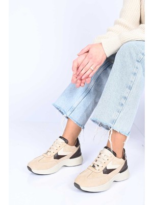 Bestello Bağcıklı Termo Taban Hakiki Deri Sneaker 338-7108 Kadın Ayakkabı
