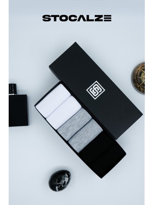 Stocalze Erkek Bambu Dikişsiz Kısa Patik Çorap Yumuşak Esnek ve Terletmez Marka Desenli Kutulu Çorap Seti