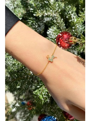 Spossy Silver Jewelry Yılbaşı Temalı Geyik Figürlü Bileklik
