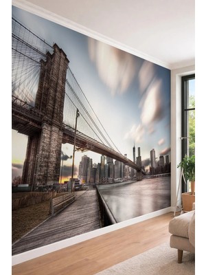 Dreamwall Nehir Kenarı ve Sandal - Ofis ve Salon Için Tek Parça Tekstil Duvar Kağıdı