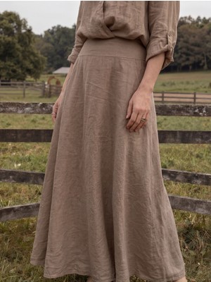 Deniz Ege Beli Lastikli Italyan Çan Etek Vizon