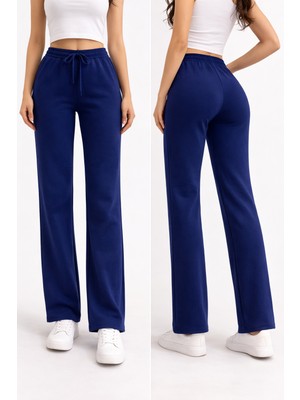 Lollik Kadın Yüksek Bel Bol Palazzo Bol Paça Eşofman Altı - Salaş Günlük Pantolon