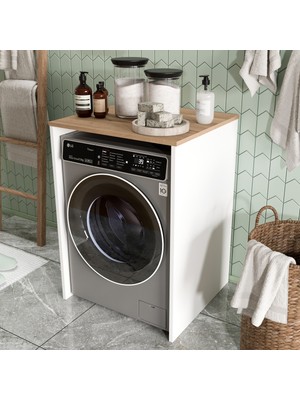 Yurudesign Nord Çamaşır Makinesi Dolabı Sepet-Beyaz ND10-SW