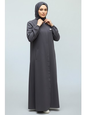 Ece Giyim Kadın Petek Kumaş Kolları Lastikli Cepli Büyük Beden Ferace