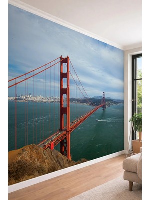 Dreamwall Golden Gate Köprüsü - San Francisco Temalı Tek Parça Tekstil Duvar Kağıdı